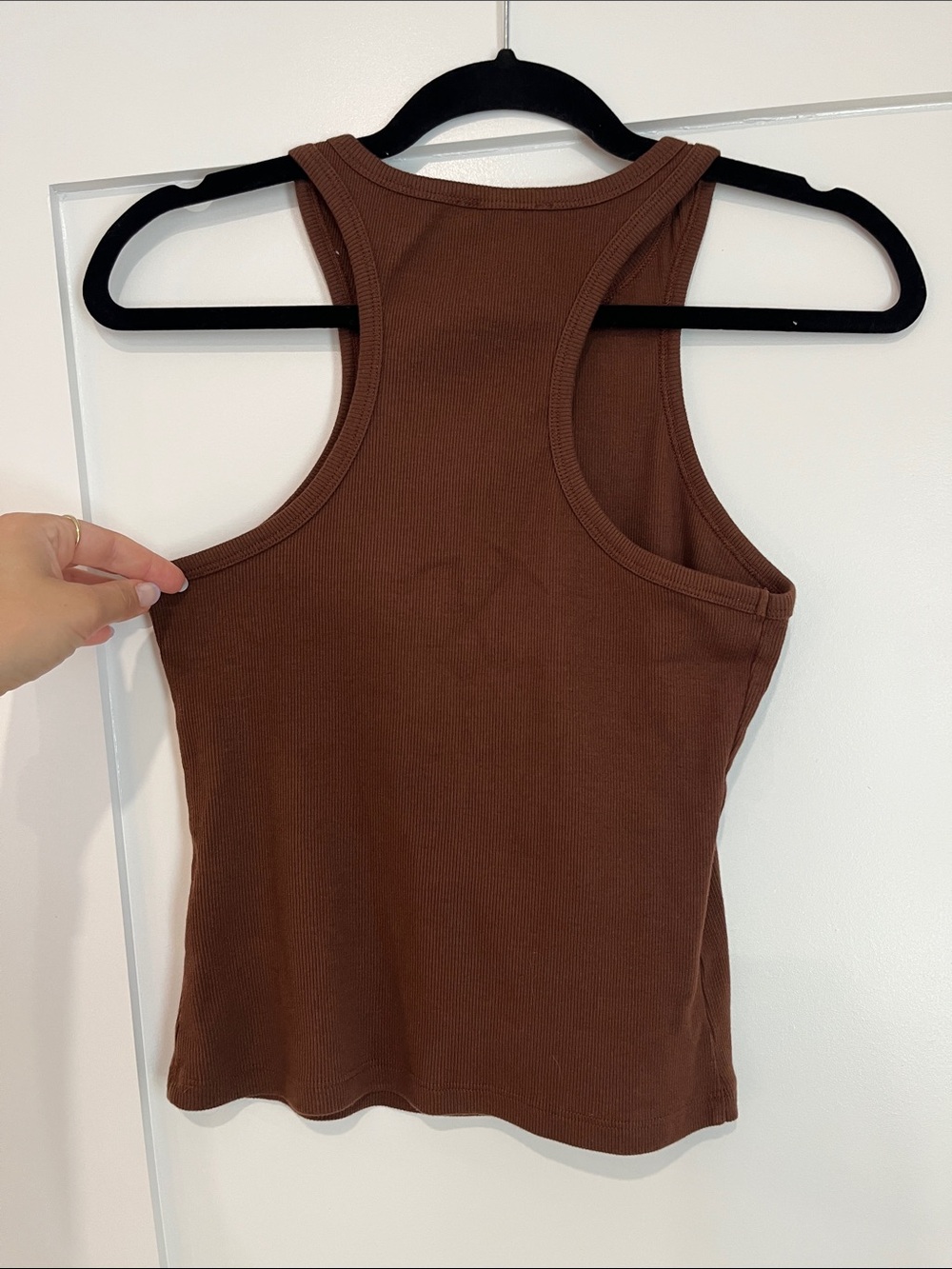 Reformation Chocolate Brown Ribbed Scoop Racerback Tank - Picture 4 of 6